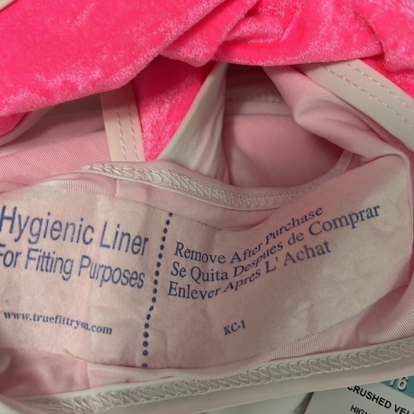 BASTA Crushed Florescent Pink Velvet High Leg Swim Bottoms - Picture 6 of 6